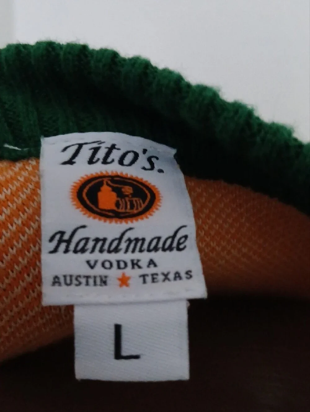 Tito's Green & Orange Holiday Sweater